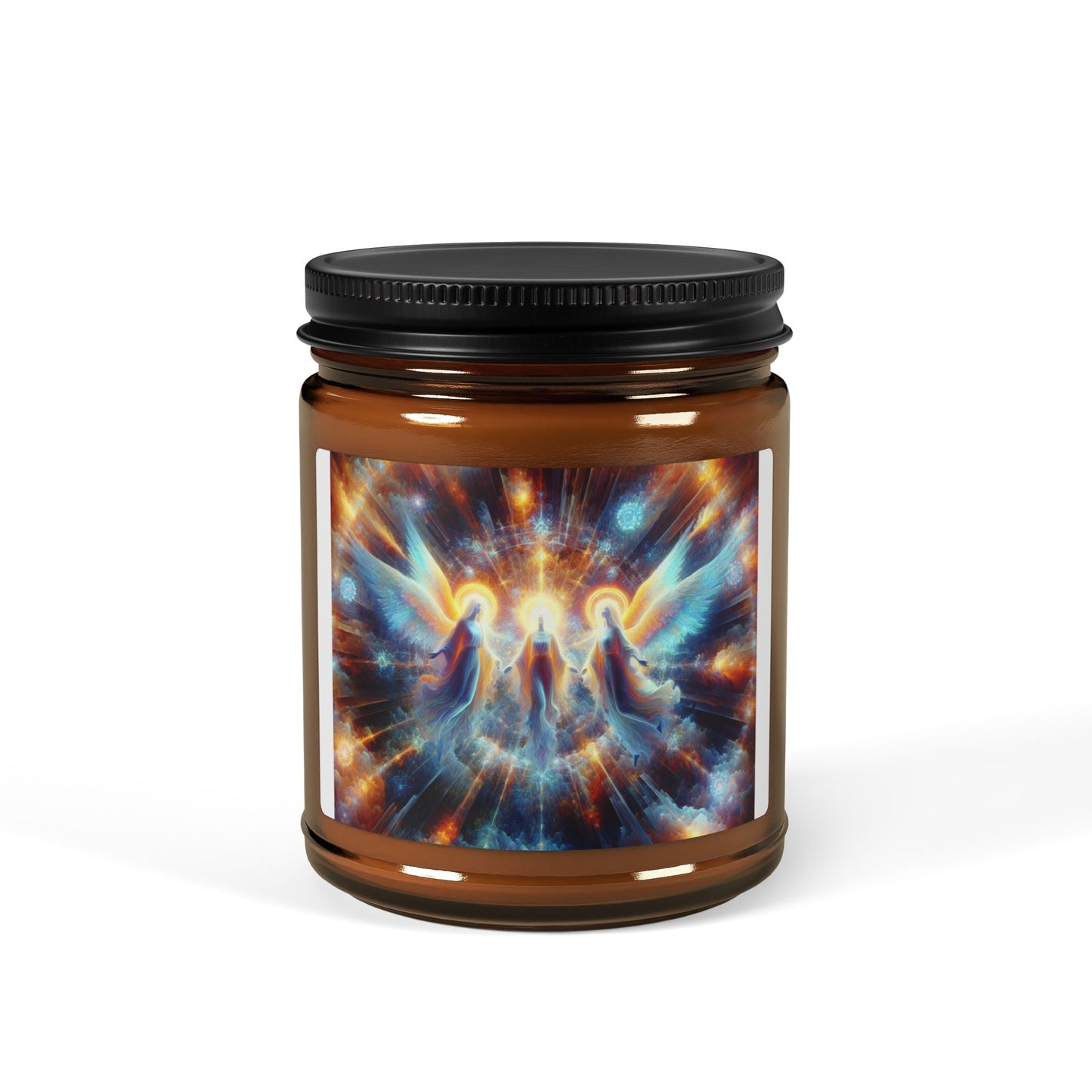 Angel Wings Scented Soy Candle - Multi-Size Amber Jar for Relaxation and Spiritual Serenity