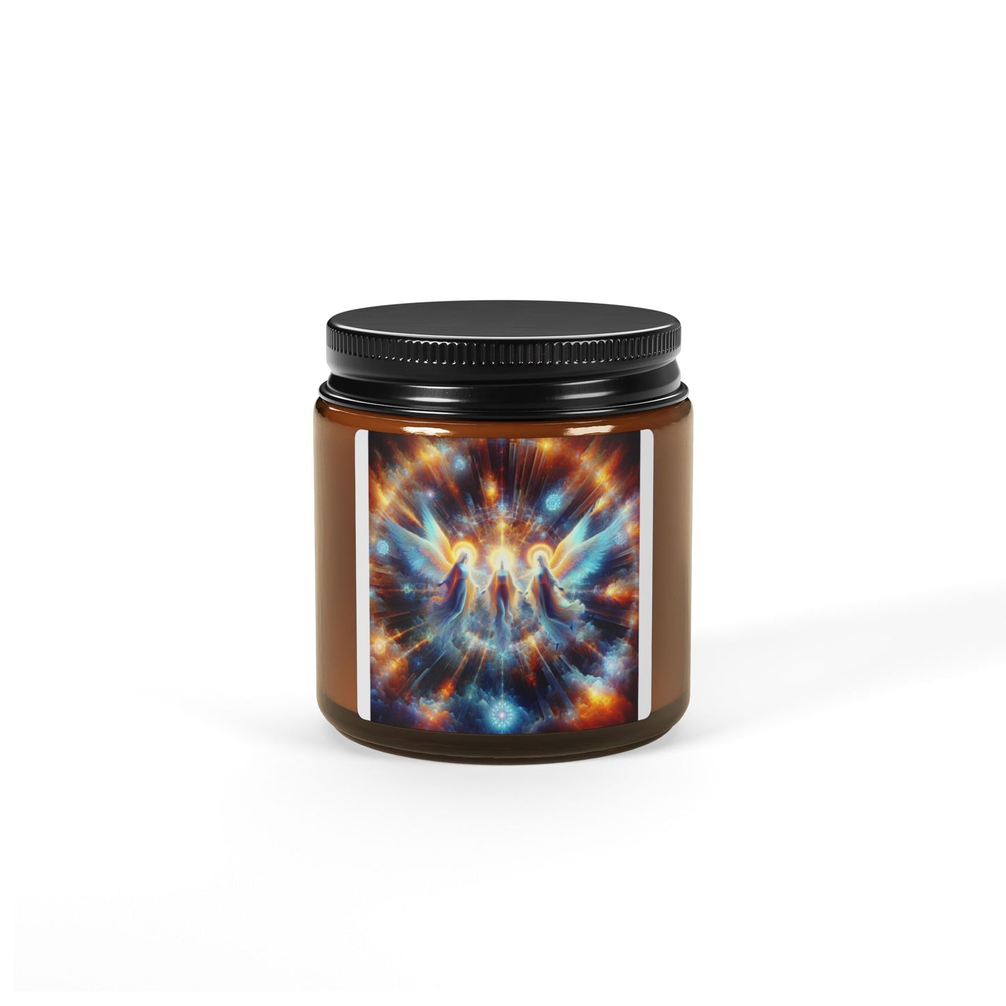 Angel Wings Scented Soy Candle - Multi-Size Amber Jar for Relaxation and Spiritual Serenity