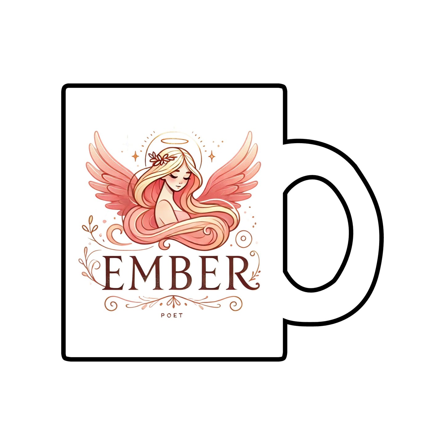 Ember Poet Inspirational Glass Mug | 10oz Clear Coffee Cup for Book Lovers