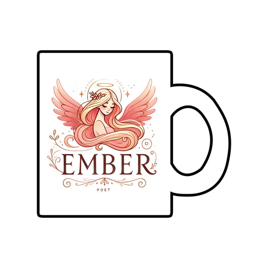 Ember Poet Inspirational Glass Mug | 10oz Clear Coffee Cup for Book Lovers
