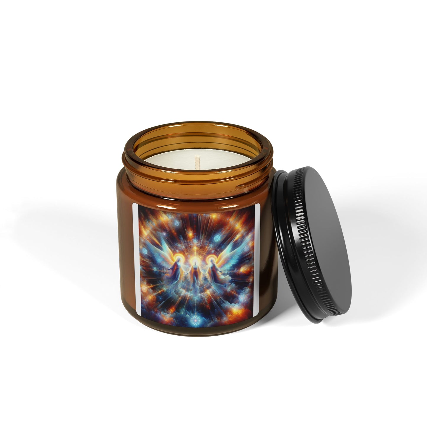 Angel Wings Scented Soy Candle - Multi-Size Amber Jar for Relaxation and Spiritual Serenity